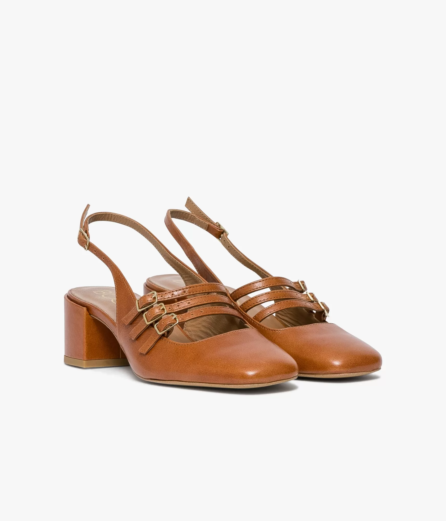 Slingbacks | Escarpins>Bocage BABIES DEMI COGNAC Marron