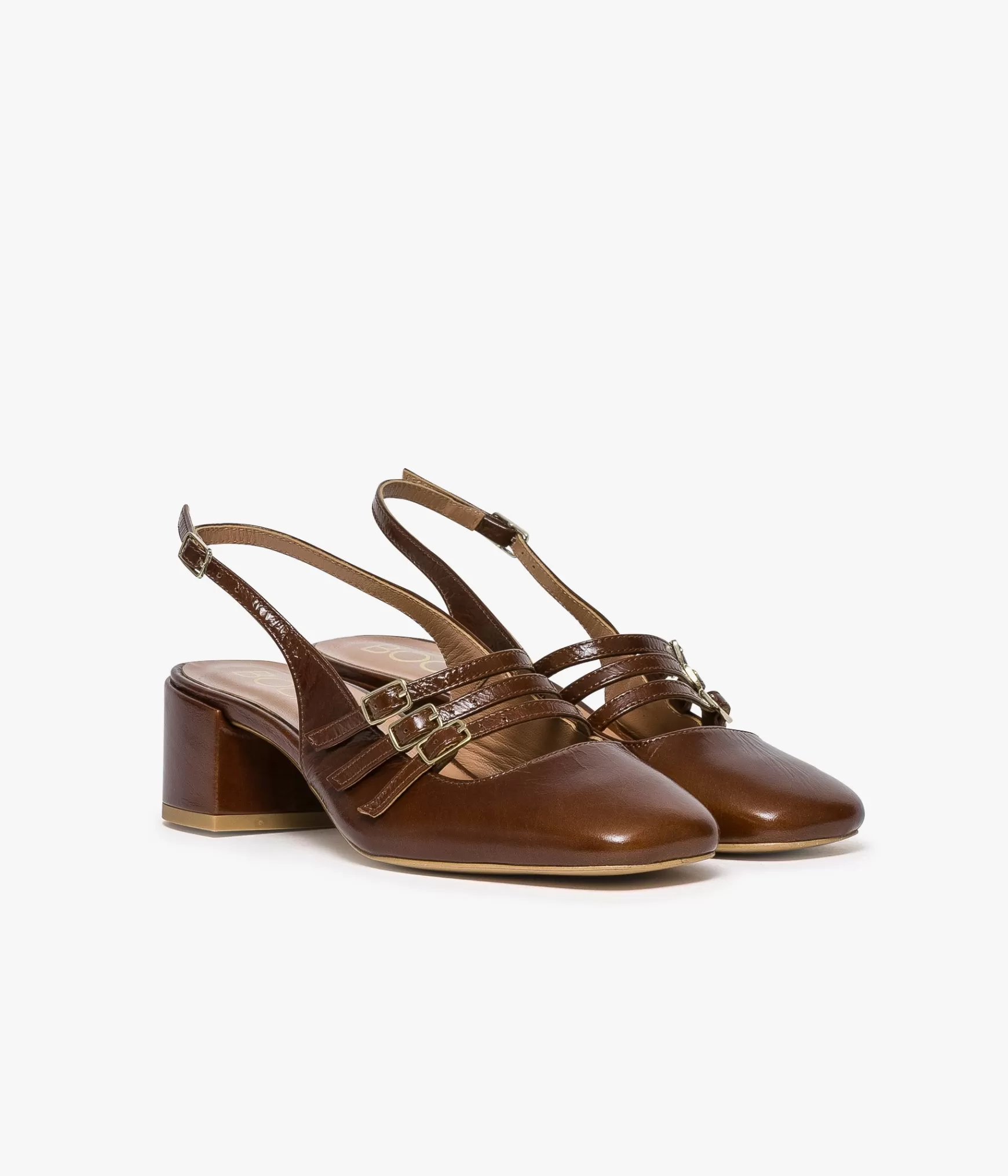 Slingbacks | Escarpins>Bocage BABIES DEMI COGNAC Marron