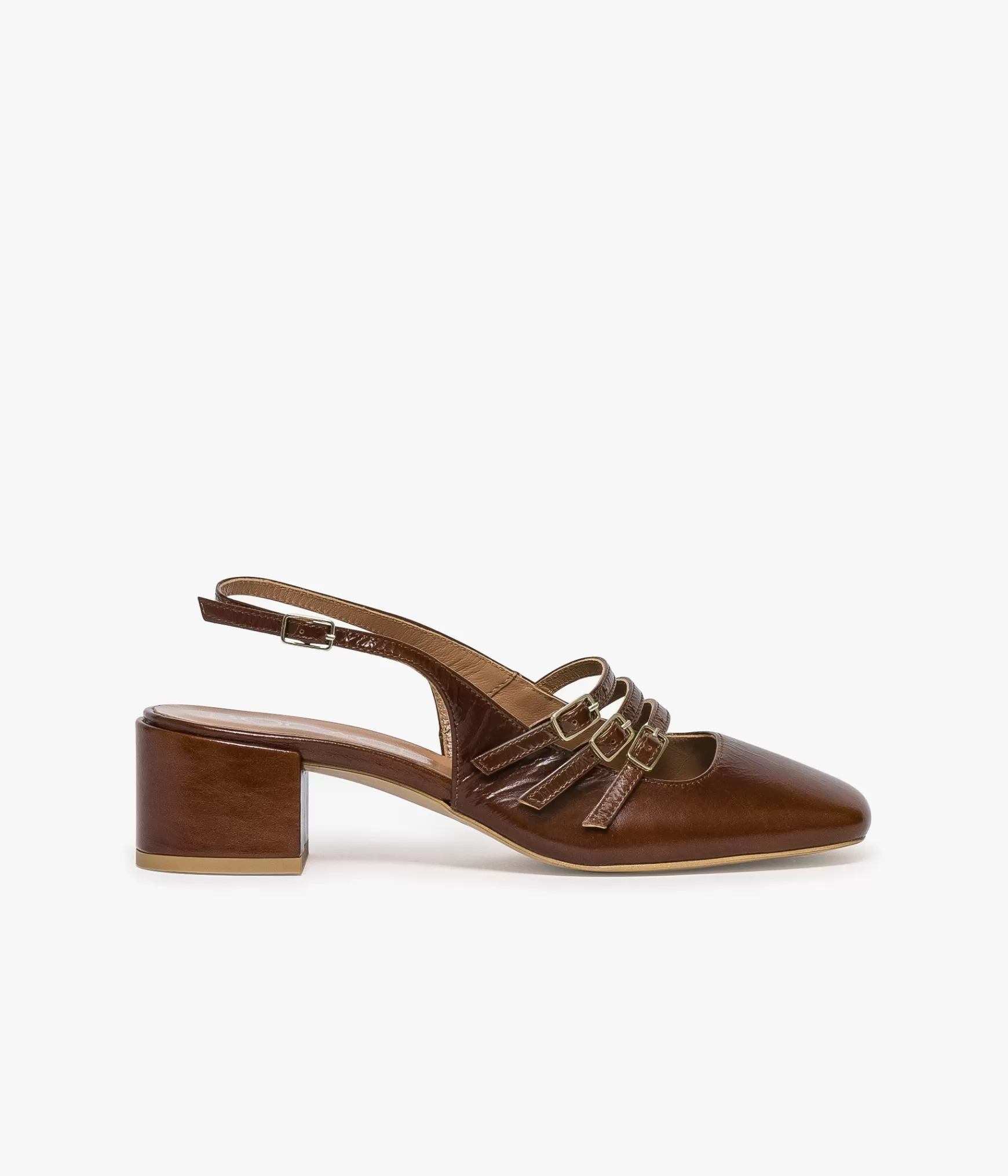 Slingbacks | Escarpins>Bocage BABIES DEMI COGNAC Marron