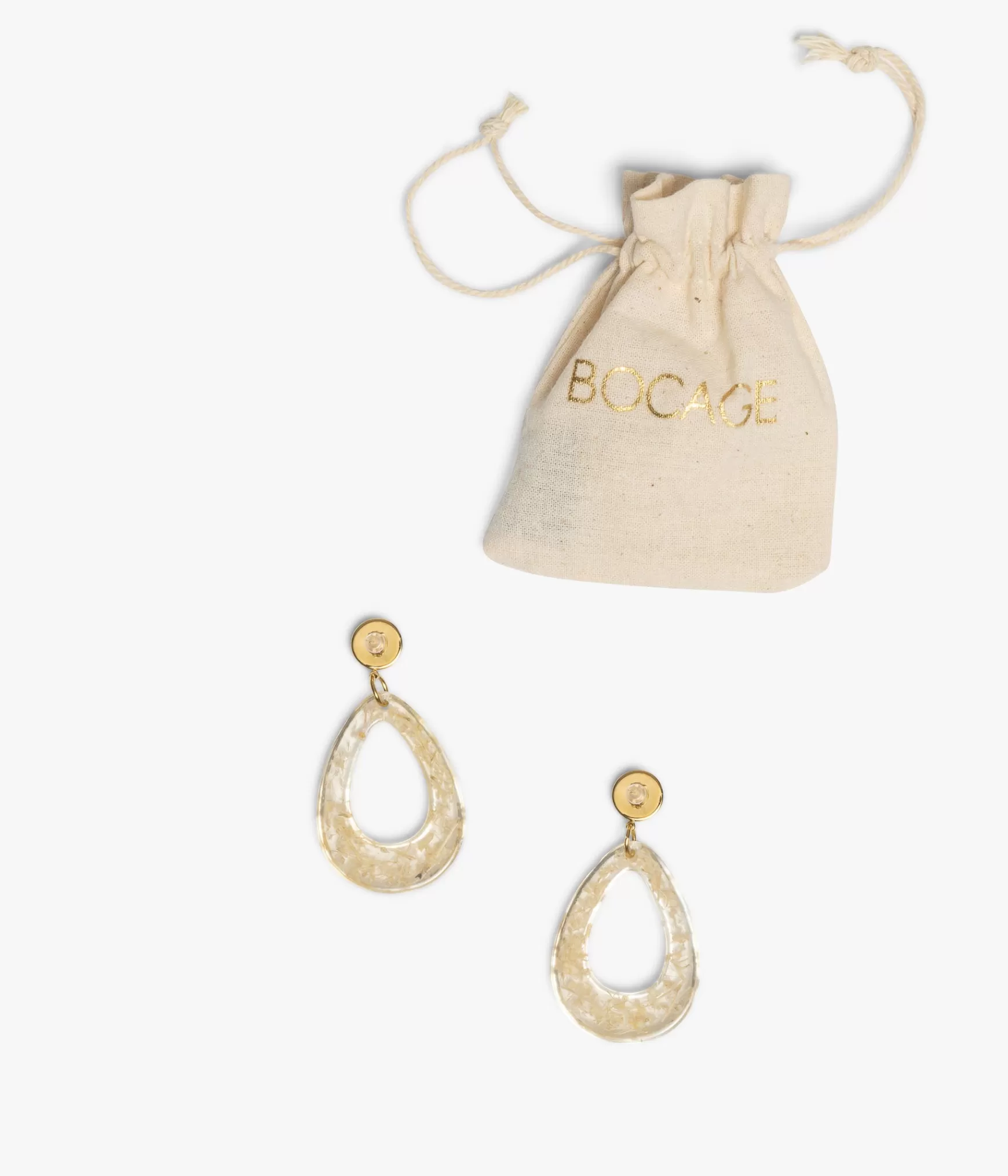 Bijoux>Bocage BOUCLES D'OREILLES ABASSIA TRANSLUCIDE Blanc