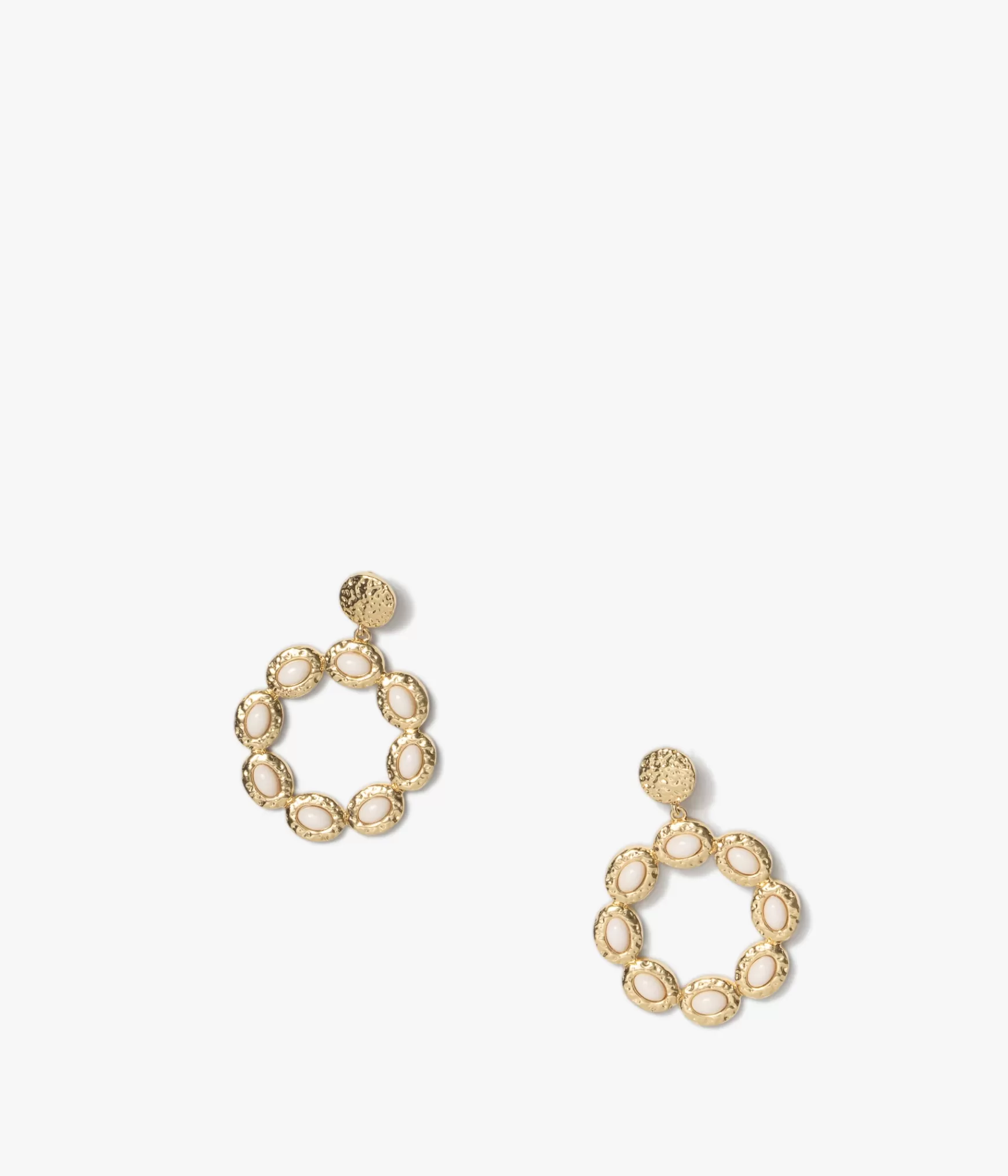 Bijoux>Bocage BOUCLES D'OREILLES ANDREE OR Ecru