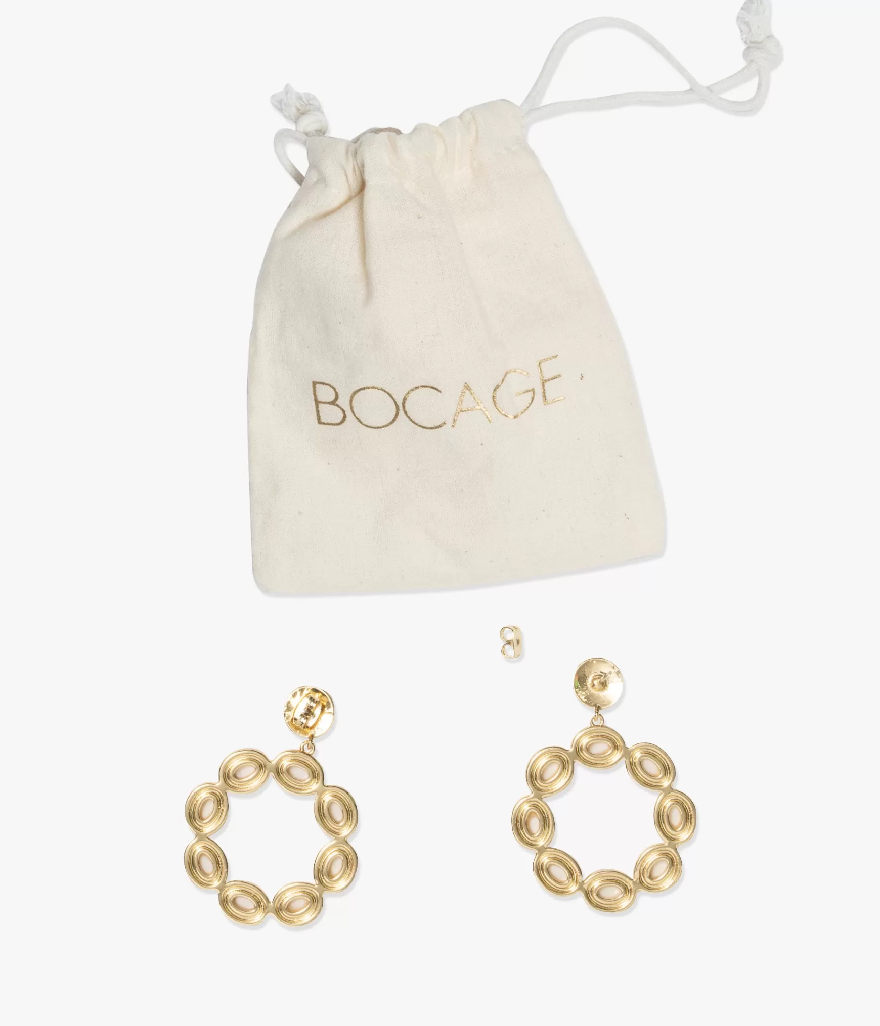 Bijoux>Bocage BOUCLES D'OREILLES ANDREE OR Ecru
