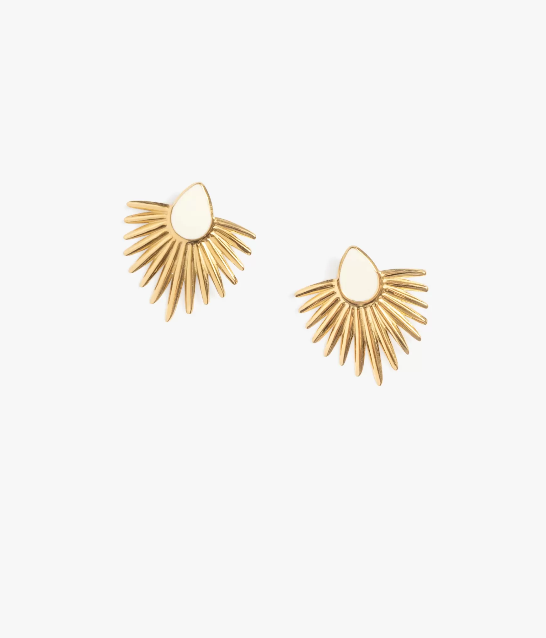 Bijoux>Bocage BOUCLES D'OREILLES BRITT BLANC Beige