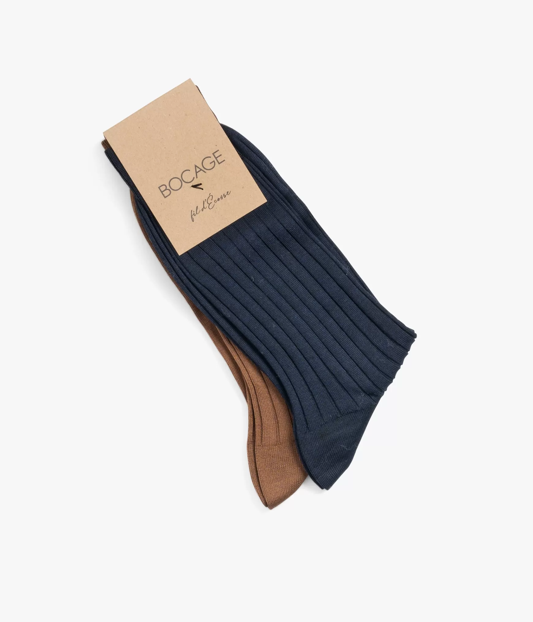 Chaussettes>Bocage CHAUSSETTES ADELON MARINE ET COGNAC Bleu