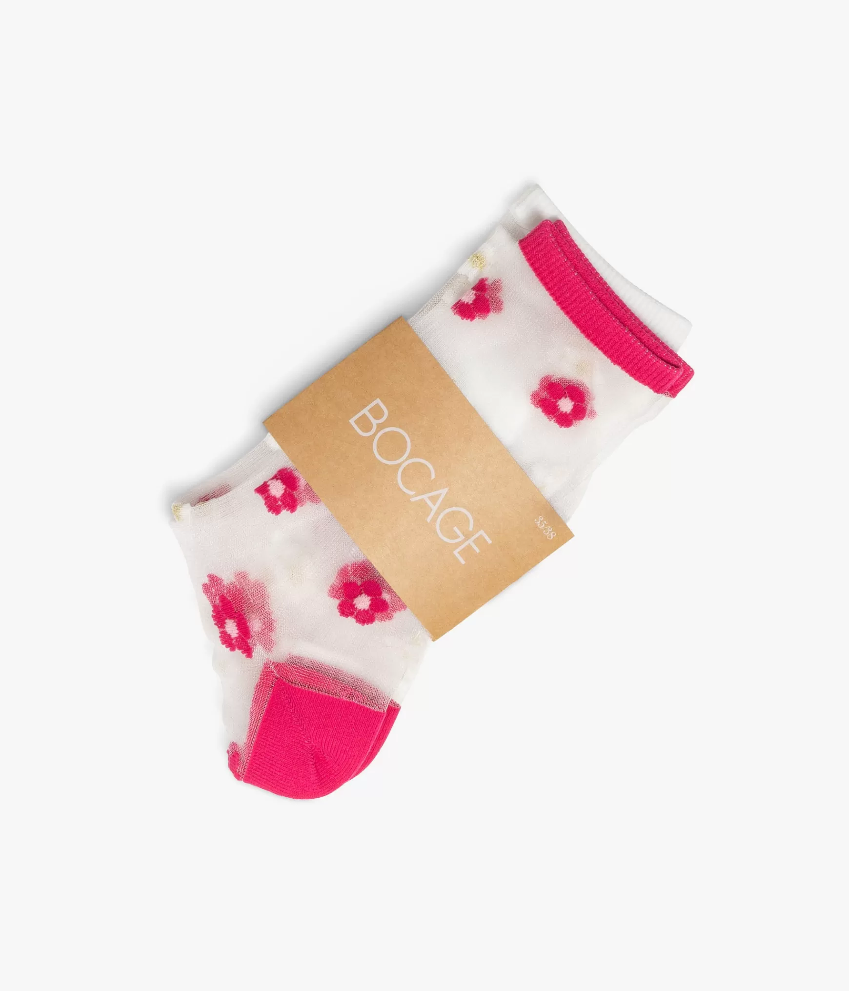 Chaussettes>Bocage CHAUSSETTES NICOLINA ROSE ET Blanc