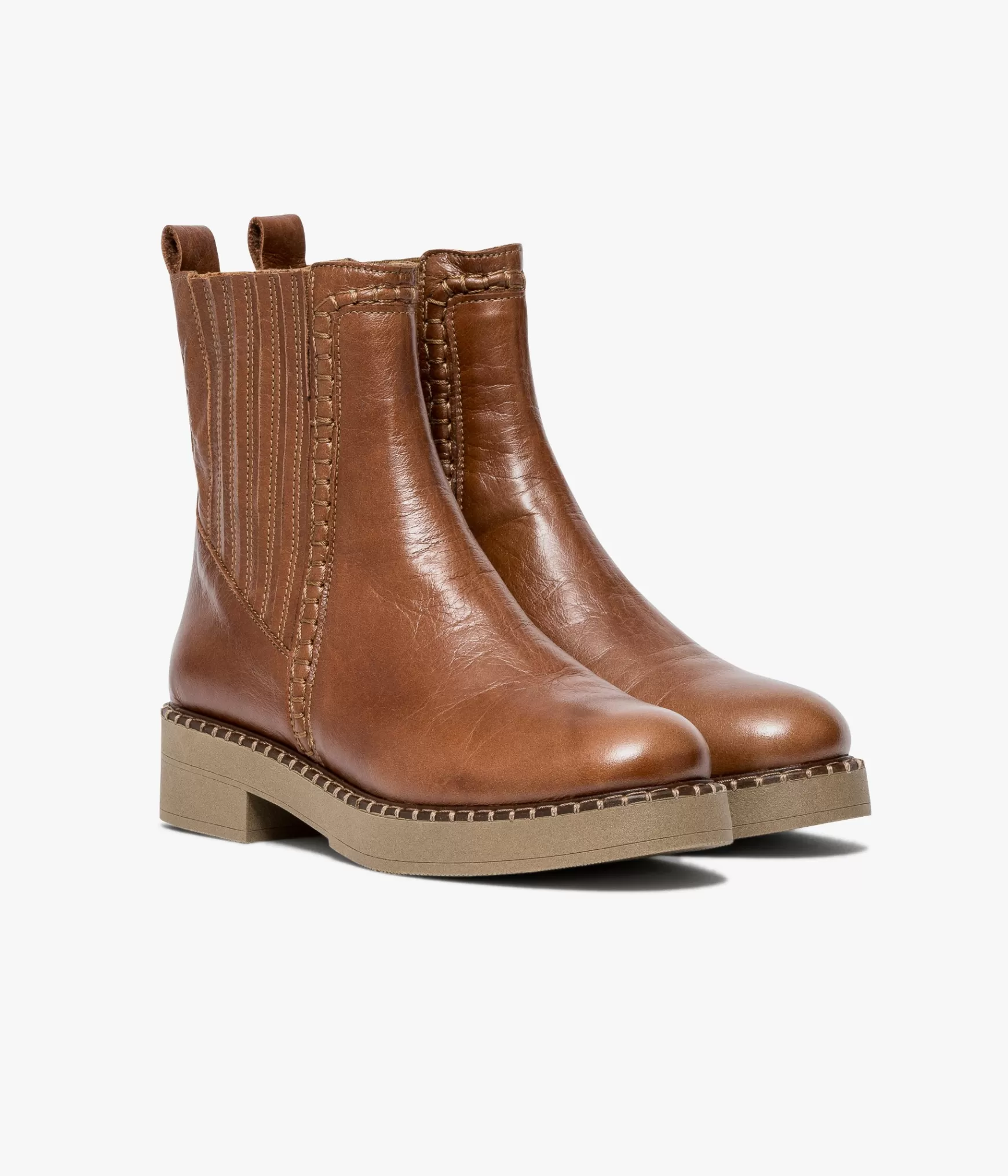 Boots & Bottines>Bocage CHELSEA BOOTS SOLLENE COGNAC Marron