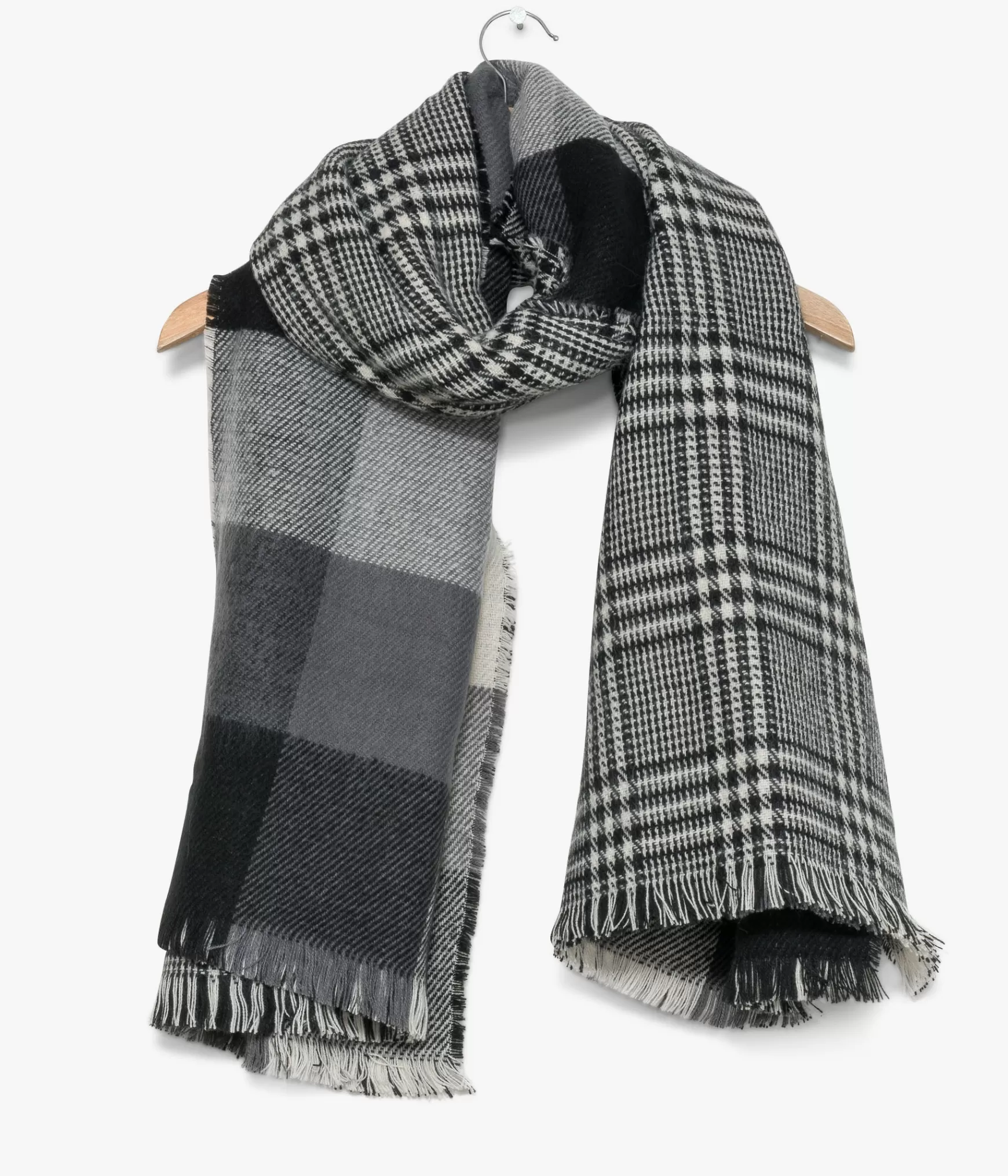 Foulards & Écharpes>Bocage ECHARPE CECILE ET BLANC Noir