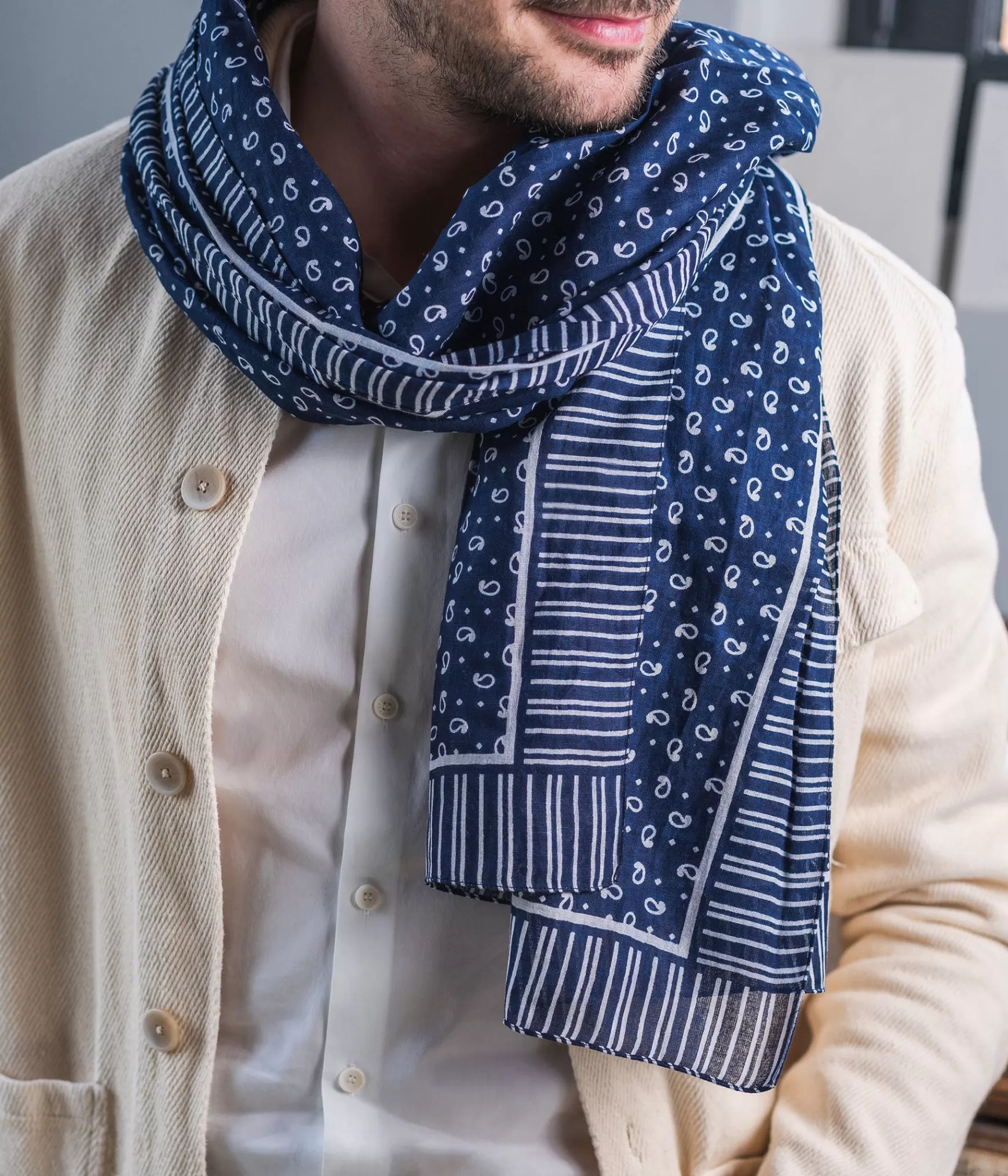 Foulards>Bocage FOULARD CEDRIC MARINE Bleu