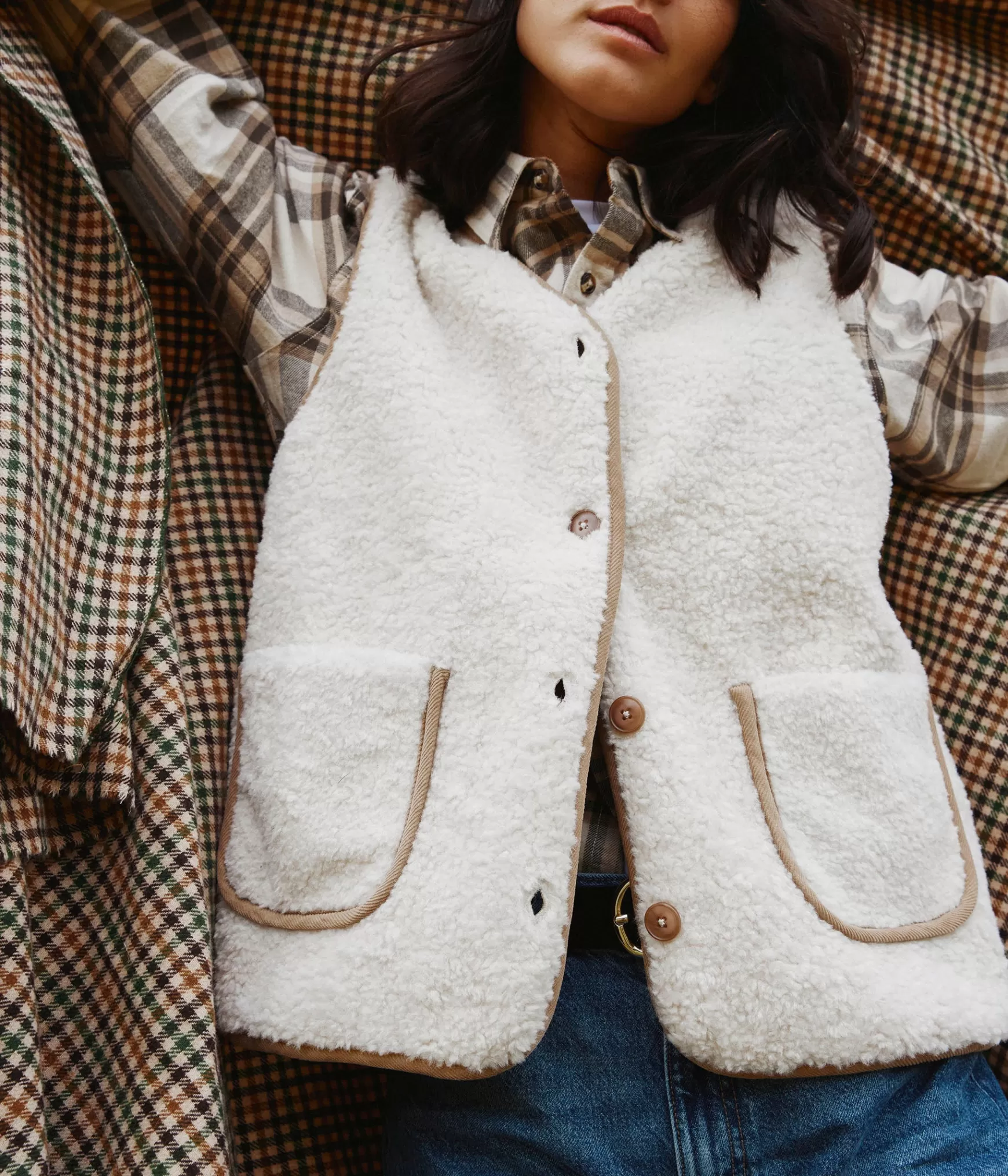 Vêtements>Bocage GILET HELLY ECRU Beige