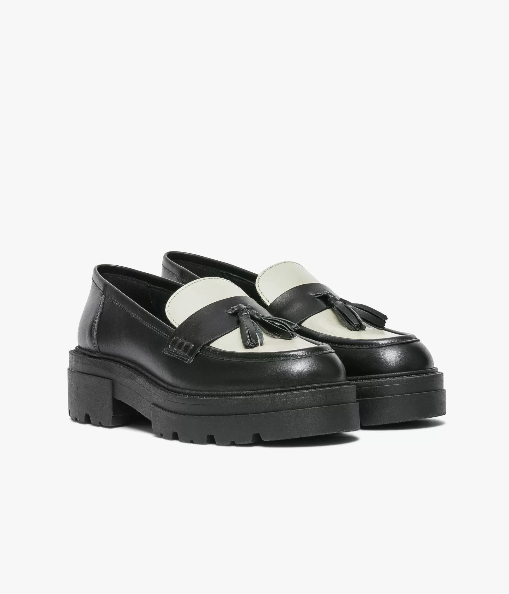 Mocassins>Bocage MOCASSIN ANGELE ET BLANC Noir